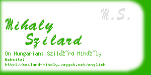 mihaly szilard business card